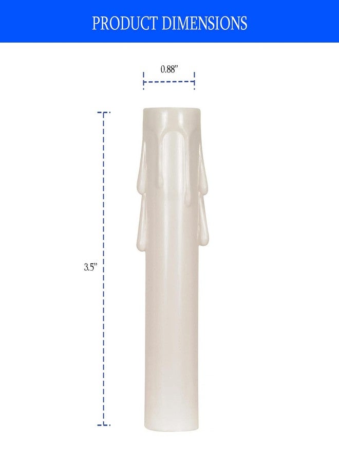 Ciata - 12 Pack - 3.5-inch Plastic Drip Candle Covers with 13/16 inch Inside Diameter and 7/8 inch Outside Diameter (3.5 inch, White with White drip) - Image 4