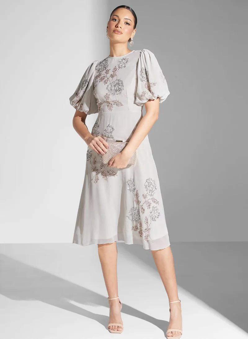 Maya Embellished Sleeve Dress
