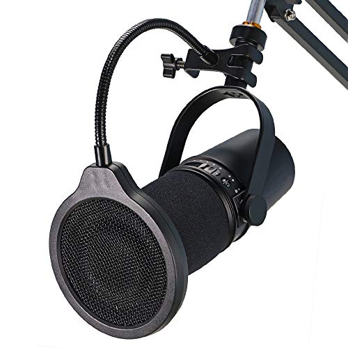 SUNMON MV7 Microphone Pop Filter Mask Shield For Shure MV7 Mic, 4 Inch 3 Layers Windscreen with Flexible 360°Gooseneck Clip by SUNMON - Image 2
