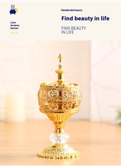 Bluejw Arabian Iense Burner Golden Iron Iense Holder Oud Censer Frankiense Resin Burner Censer Housewarming, Party, Birthday Delicate Gift  - Image 3