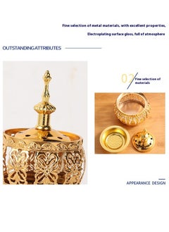 Bluejw Arabian Iense Burner Golden Iron Iense Holder Oud Censer Frankiense Resin Burner Censer Housewarming, Party, Birthday Delicate Gift  - Image 4