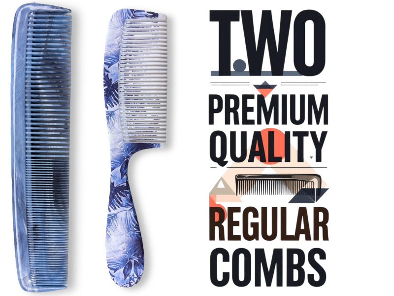 Abhaas Combs for Women and Men Set of 5 - Made with Virgin Raw Material with Smooth teeths Prevent Hair Tearing for Detangling, Frizz Control for All Hair Types Handle Comb, Graduated Comb, Lice Comb, Wide Teeth Comb, Shampoo Comb Set (Set of 5 (With Lice Comb)) - Image 2