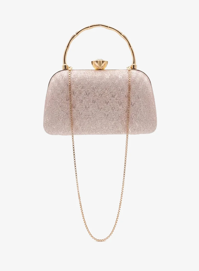 Viny Champagne Viny Women's Glitter Evening Clutch Bag | Sparkly Crystal Party Handbag with Metal Handle & Detachable Chain | Wedding Bridal Purse | Formal Minaudiere for Weddings, Parties, Prom, Cocktail, Engagement, Eid & Special Occasions – Gold, Silver, Champagne for Women | Best Price UAE