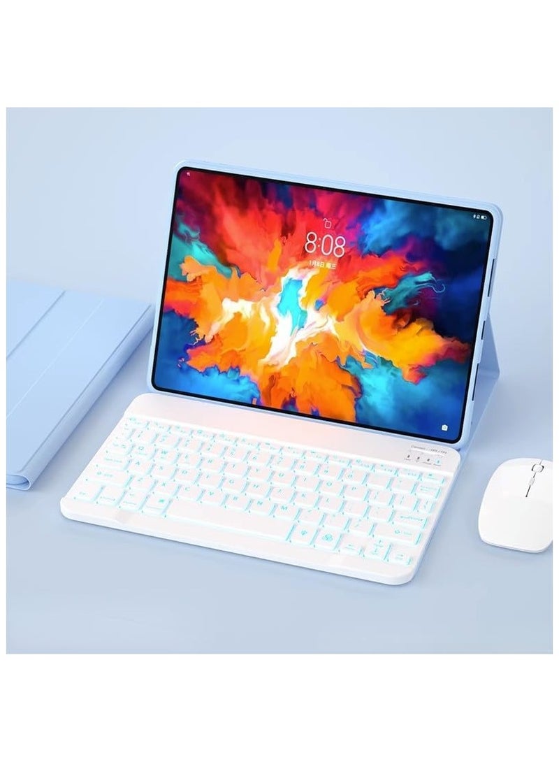 Backlit Keyboard Case Compatible with Lenovo Tab M11 11 Inch/Xiaoxin Pad 2024 Case, Detachable Wireless Keyboard Slim Leather Smart Cover with Mouse