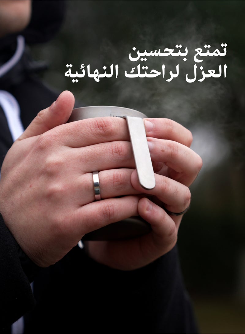 LETIOSA 400 مل كوب تخييم من التيتانيوم: كوب تخييم بجدارين محمول مع مقبض، خفيف الوزن للسفر وشرب القهوة في الهواء الطلق، هدية مثالية لرحلات المشي - حلم الفضاء - Image 5