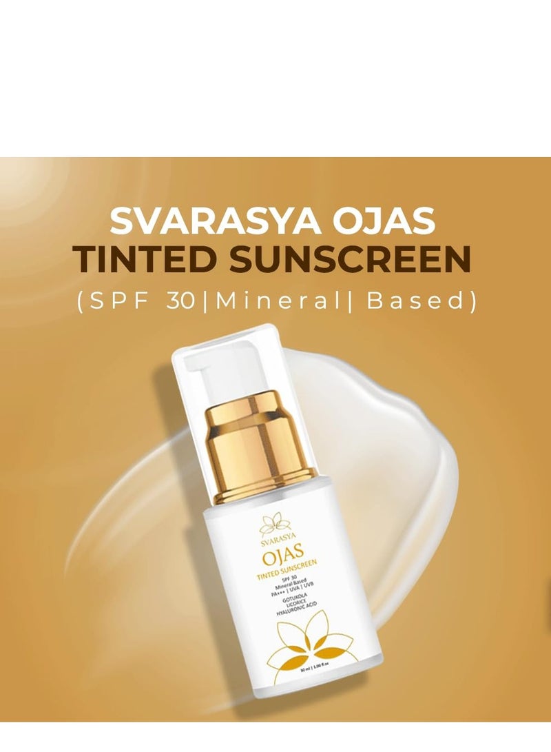 سفاراسيا أوجاس - SPF-30 PA+++ واقي شمسي ملون أساسه معدني للحماية من أشعة الشمس الخالية من العيوب | حماية من الأشعة فوق البنفسجية UVA/UVB | خفيف الوزن وبدون طبقة بيضاء | لجميع أنواع البشرة | 30 مل - Image 2