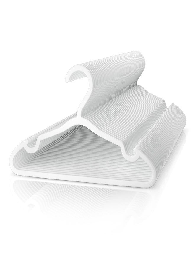 VILICK Plastic Kids Hangers 50 Pack Non-Slip Baby Clothes Hangers for Closet, Toddler Hangers for Infant, Child, and Newborn Clothing, Childrens Hangers for Pants Skirts Coats (White) - Image 1