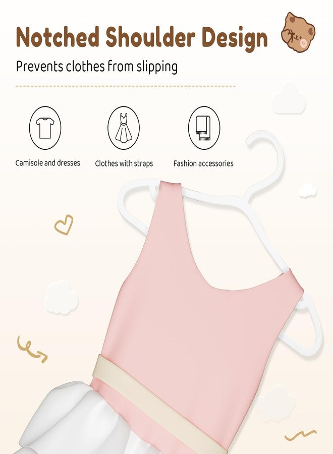 VILICK Plastic Kids Hangers 50 Pack Non-Slip Baby Clothes Hangers for Closet, Toddler Hangers for Infant, Child, and Newborn Clothing, Childrens Hangers for Pants Skirts Coats (White) - Image 5