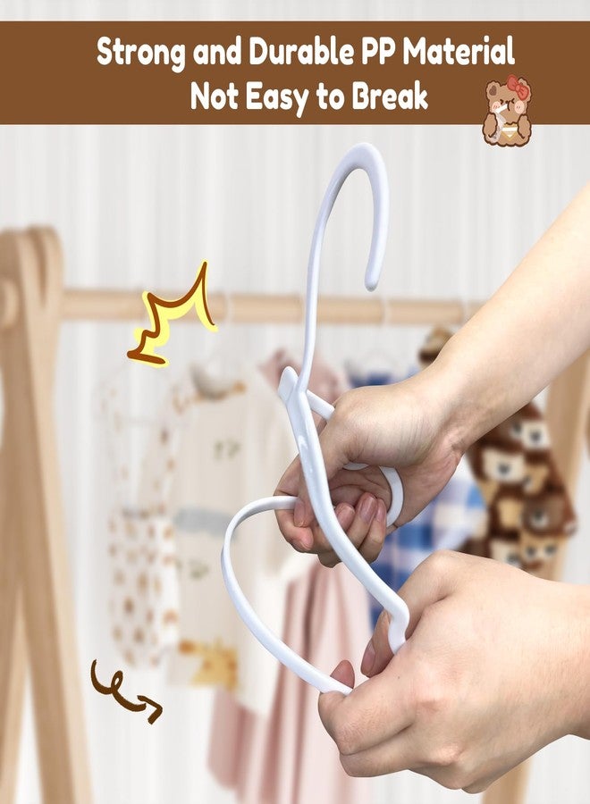VILICK Plastic Kids Hangers 50 Pack Non-Slip Baby Clothes Hangers for Closet, Toddler Hangers for Infant, Child, and Newborn Clothing, Childrens Hangers for Pants Skirts Coats (White) - Image 4