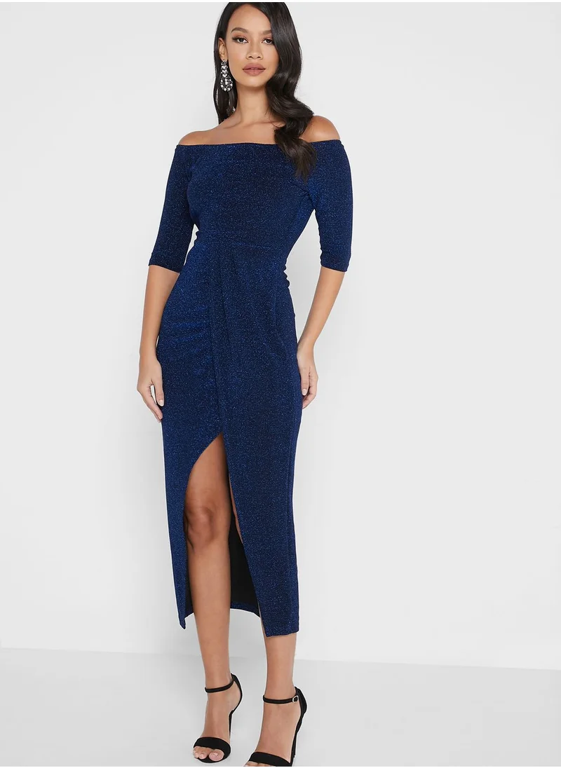 Ella Limited Edition Off Shoulder Shimmer Dress