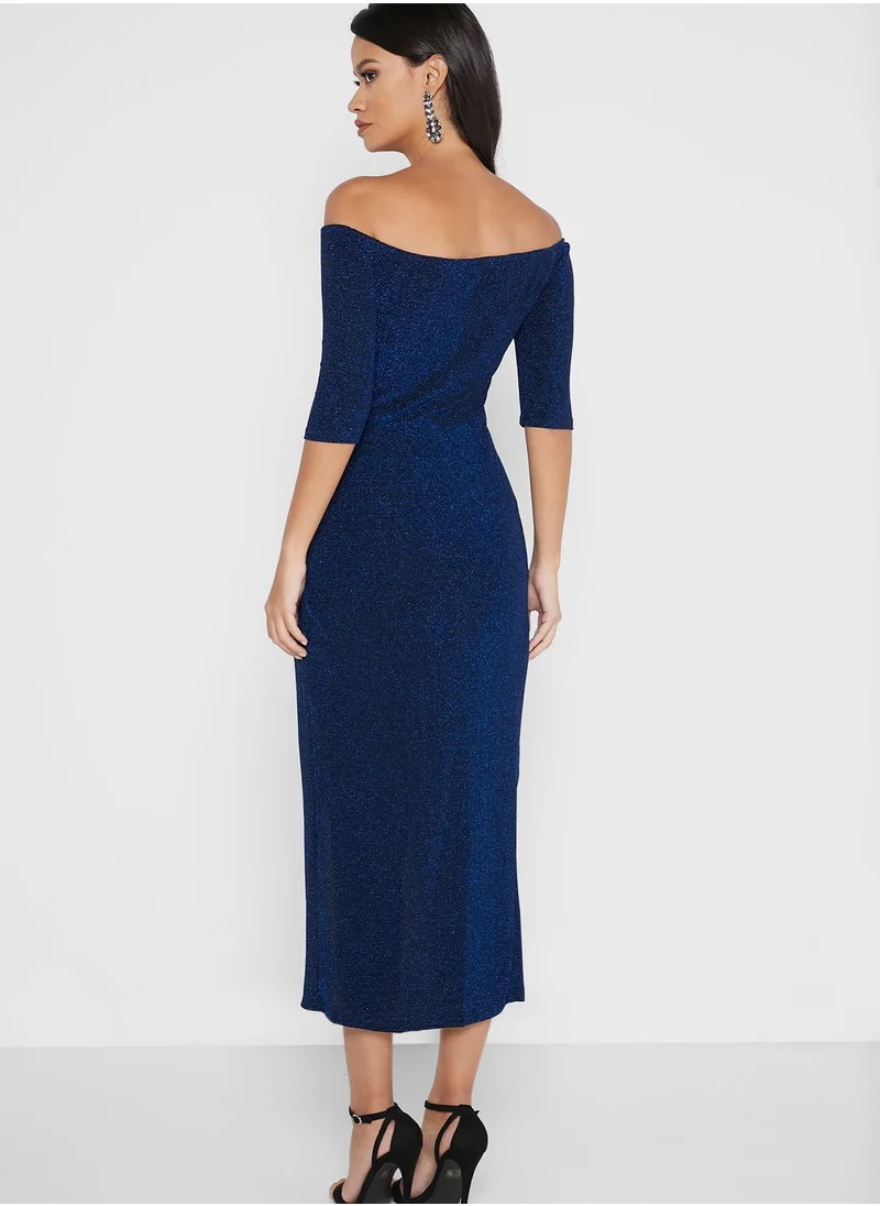 Ella Limited Edition Off Shoulder Shimmer Dress