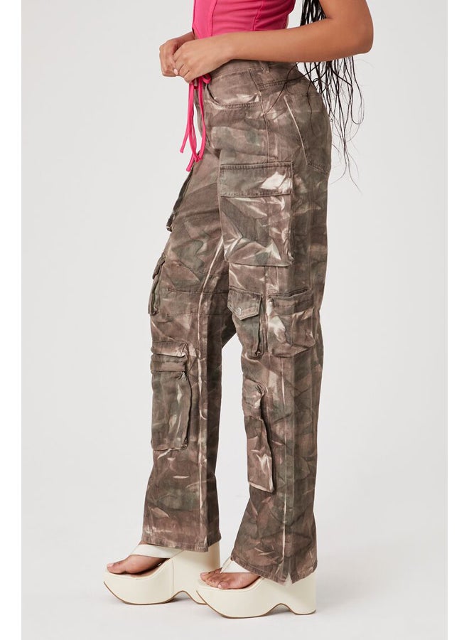 FOREVER 21 Twill Tie-Dye Cargo Pants - Image 3