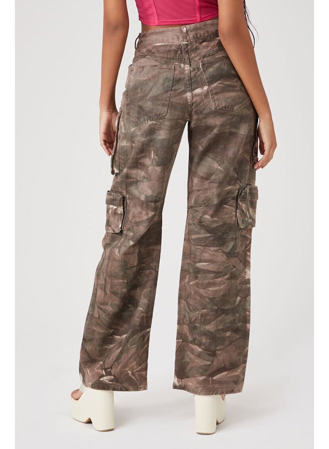 FOREVER 21 Twill Tie-Dye Cargo Pants - Image 4