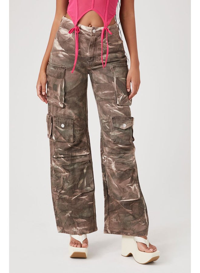 FOREVER 21 Twill Tie-Dye Cargo Pants - Image 2