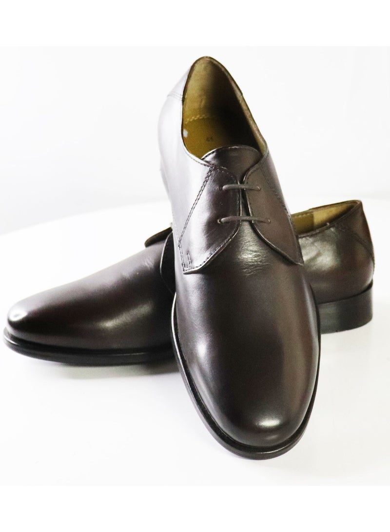 Mont Hawk Men's Genuine Leather Blucher Shoes – Premium Argentinian Calf Leather Derby Oxford Formal Dress Shoes with Handcrafted Leather Look TPR Sole, Almond Toe Business, Office & Wedding Wear - Image 1