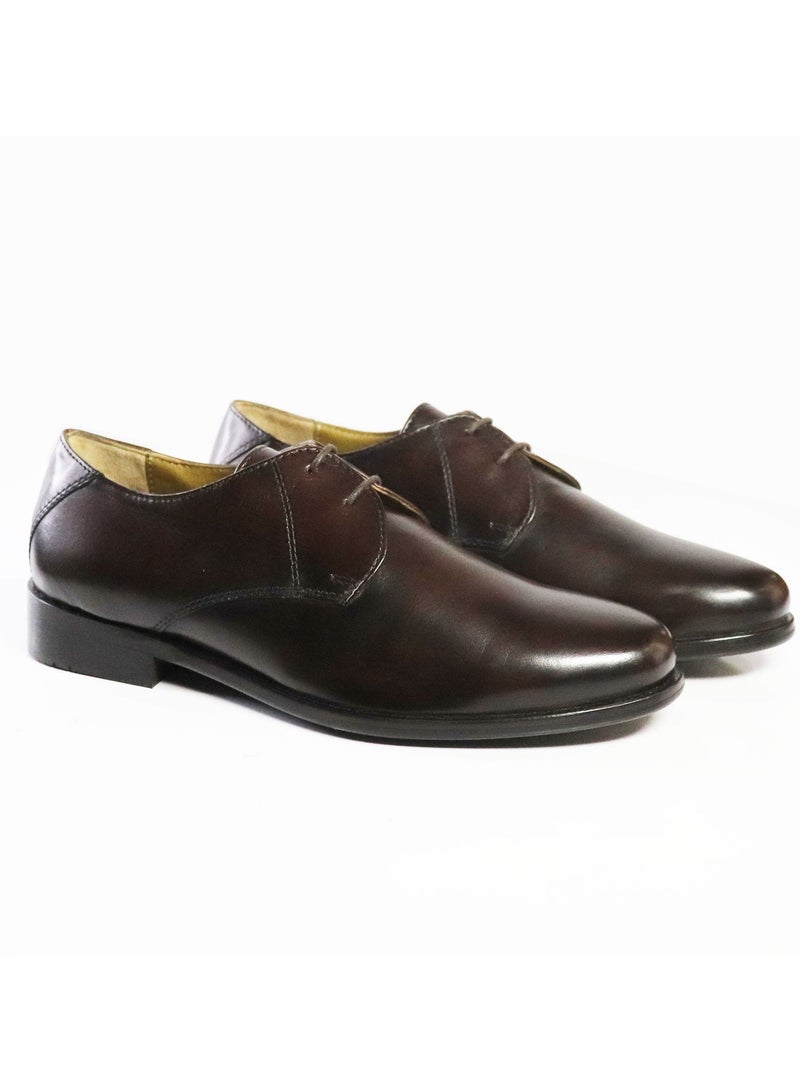 Mont Hawk Men's Genuine Leather Blucher Shoes – Premium Argentinian Calf Leather Derby Oxford Formal Dress Shoes with Handcrafted Leather Look TPR Sole, Almond Toe Business, Office & Wedding Wear - Image 3