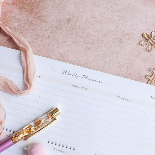 Peachly Desktop Weekly Planner Notepad | 60 Undated Tear-Off Pages | Schedule Daily To-Do Lists | Increase Your Productivity In Less Than 5 Minutes A Week | Achieve Your Goals | Peach and Mint Fern - Image 4
