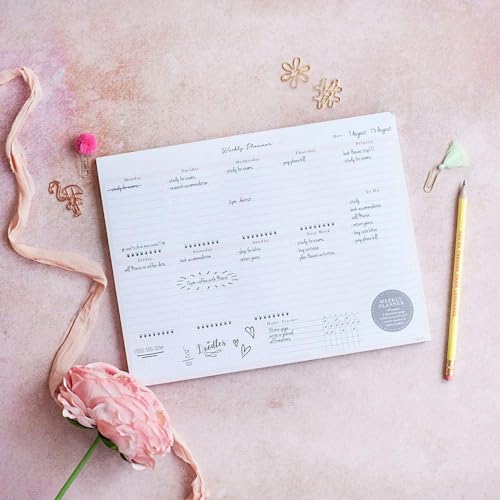 Peachly Desktop Weekly Planner Notepad | 60 Undated Tear-Off Pages | Schedule Daily To-Do Lists | Increase Your Productivity In Less Than 5 Minutes A Week | Achieve Your Goals | Peach and Mint Fern - Image 2
