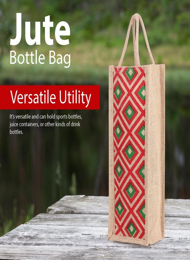 R TOUCH Jute Bag for Keeping Water Bottle with Reinforced Strong Handles | Bottle Bag | Jute Bottle Bag - Image 4