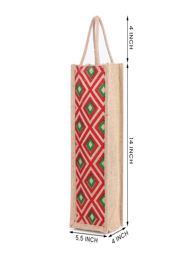 R TOUCH Jute Bag for Keeping Water Bottle with Reinforced Strong Handles | Bottle Bag | Jute Bottle Bag - Image 3