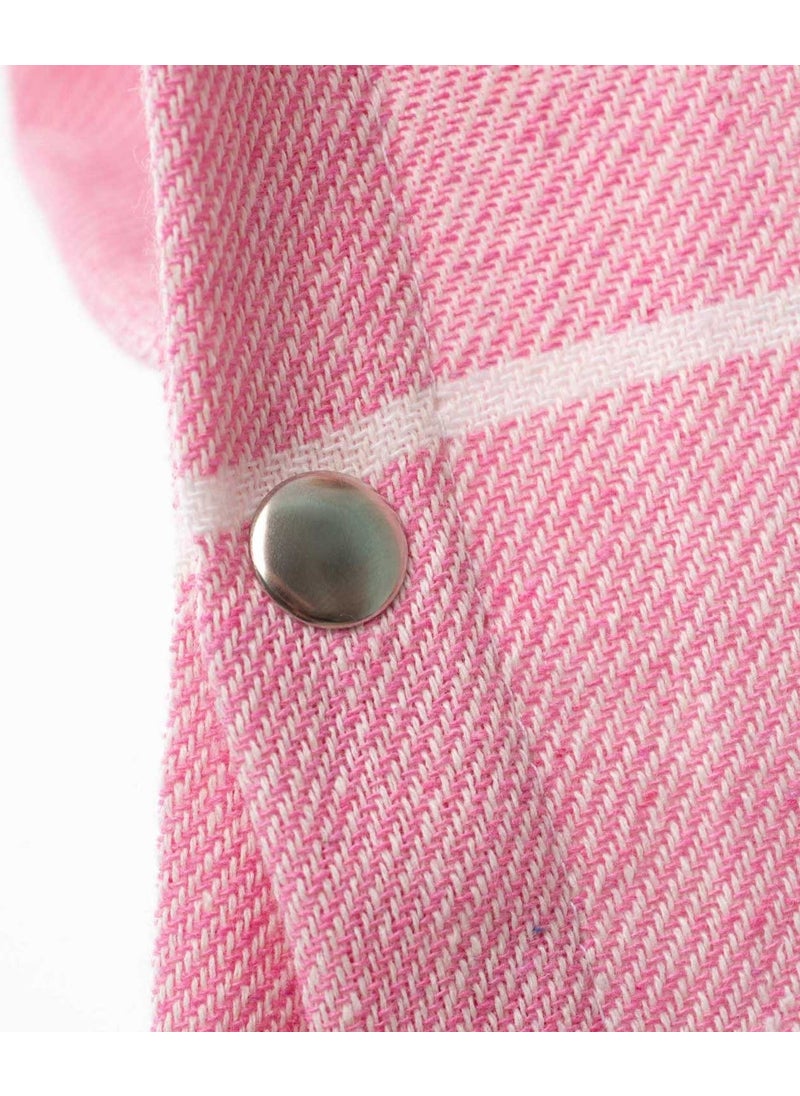 Formeya 100% Cotton Adult Peshtemal Poncho Bathrobe Beach Towel Pink  - Image 2