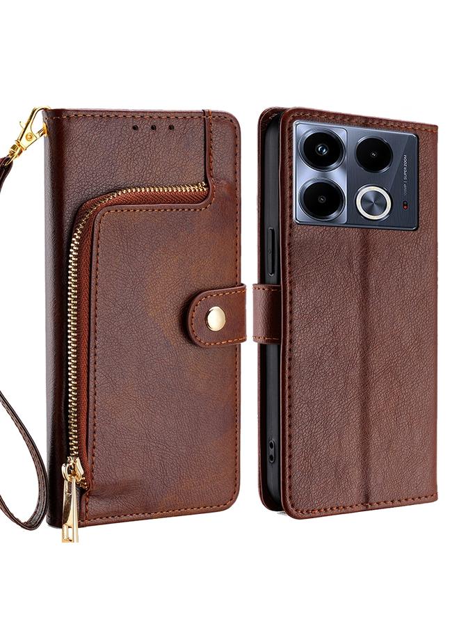 S-TOP Case For Infinix Note 40 4G Zipper Bag Leather Phone Case - Image 1