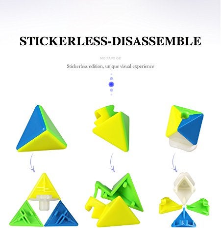CuberSpeed QY Toys 4x4 Pyramid stickerless Magic Cube Master Pyraminx Speed Cube - Image 4