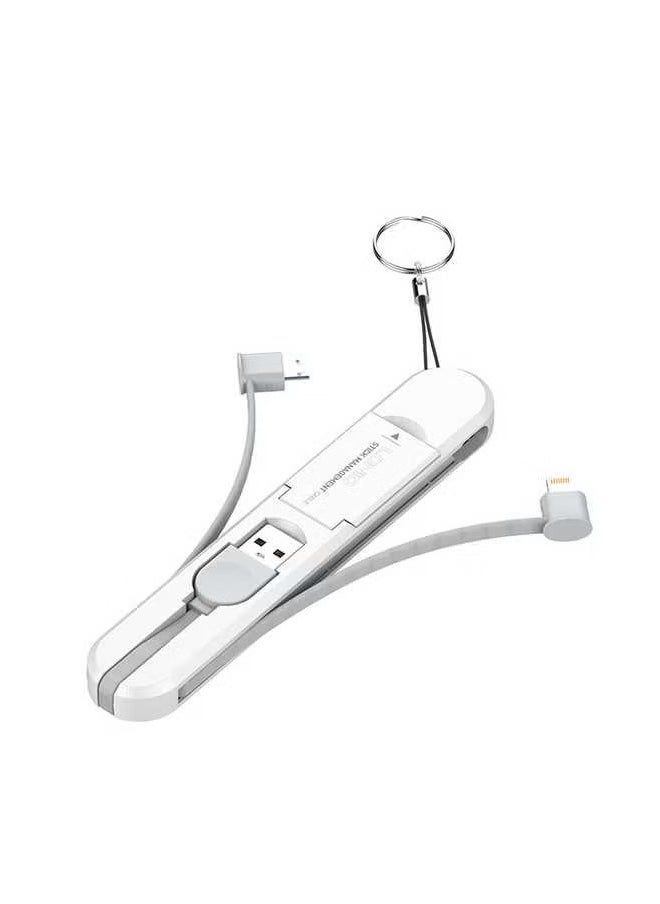 ELTRAZONE - LC130 3-in-1 USB Cable with Type-C Connector – 3.8A Fast Charging & Data Sync, Universal Mobile Phone Charger Cable, Supports Micro-USB, Lightning, & Type-C Devices – Durable, High-Speed Charging & Data Transfer - Image 1