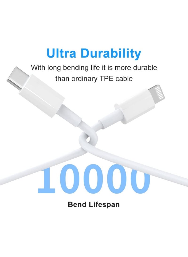 محول طاقة USB C بقوة 20 واط شاحن سريع مع كابل بطول 4 أقدام متوافق مع آيفون 13/13 برو/12 برو/12 ميني/11/11 برو/XS/ماكس/XR/X/8 بلس - Image 4