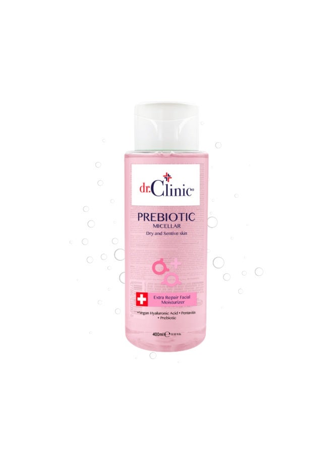 dr.Clinic DR. CLINIC | Prebiotic Micellar Water for Dry & Sensitive Skin | Gentle Makeup Remover & Hydrating Cleanser | Enriched with Pentavitin & Hyaluronic Acid | 400 ml - Image 1
