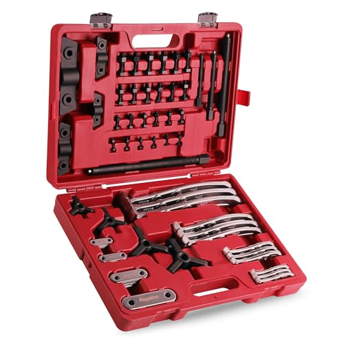 Reywoo Gear Puller Set, 3" 4" 6" 8" Bearing Puller Kit for Pulley Gear Bearing Flywheel Removal, Cr-V Steel 2 Jaw & 3 Jaw Gear Puller with Reversible Jaws - Image 1
