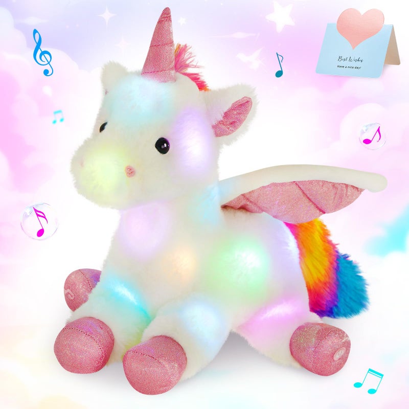 CozyWorld 165 White Light up Musical Unicorn Stuffed Animal Glowing Singing Soft Plush Toys Decor Birthday Christmas Childrens Day Gifts for Toddlers Boys Girls Kids - Image 2