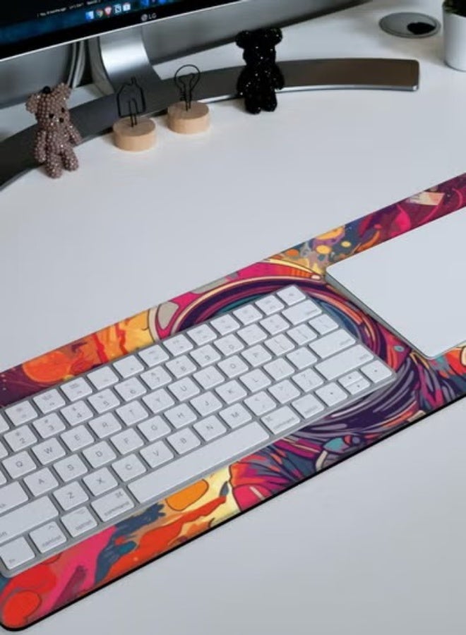 لوحة ماوس كبيرة لرائد الفضاء في الكون لوحة ماوس ألعاب ممتدة مقاومة للماء مع قاعدة غير قابلة للانزلاق ولوحة مفاتيح بحافة مخيطة 30 سم × 70 سم × 2 مم حصيرة ماوس لديكور مكتب المنزل - Image 5