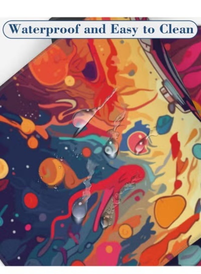 لوحة ماوس كبيرة لرائد الفضاء في الكون لوحة ماوس ألعاب ممتدة مقاومة للماء مع قاعدة غير قابلة للانزلاق ولوحة مفاتيح بحافة مخيطة 30 سم × 70 سم × 2 مم حصيرة ماوس لديكور مكتب المنزل - Image 3