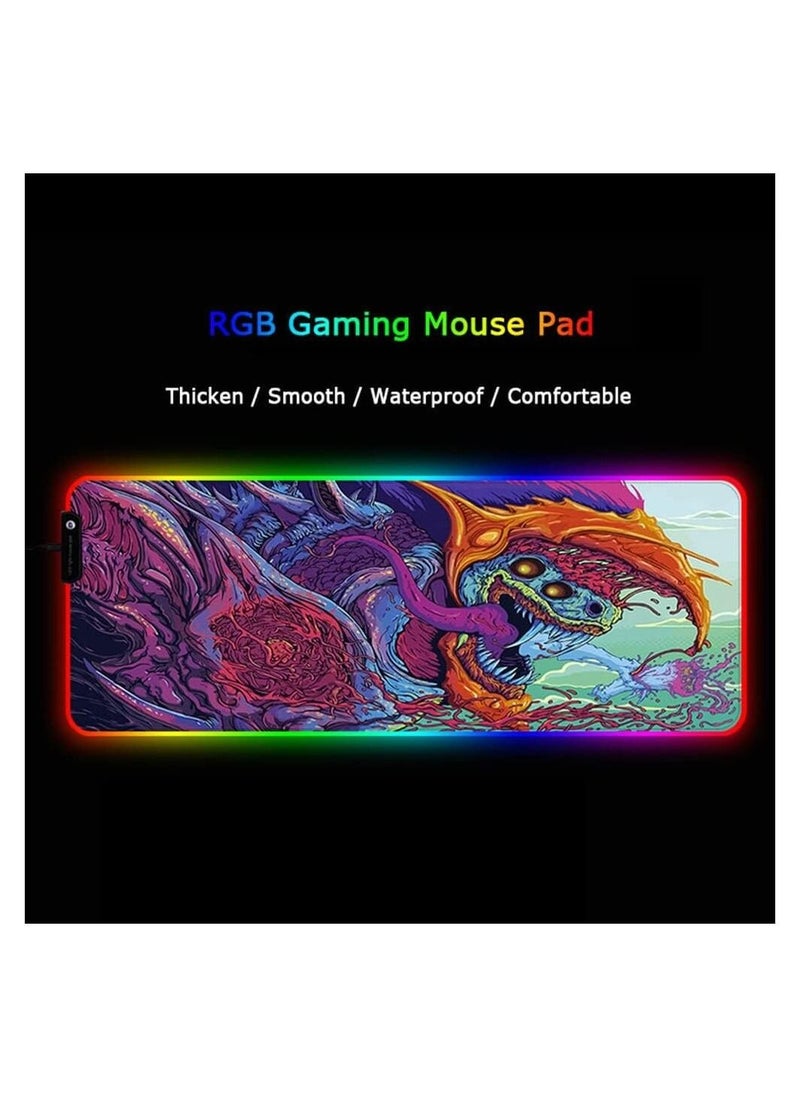 Generic - Gaming Mouse Pad -Hyper Beast Rgb Extended Size Xxl For Keyboard And Mouse (80×30 Cm) - Image 1