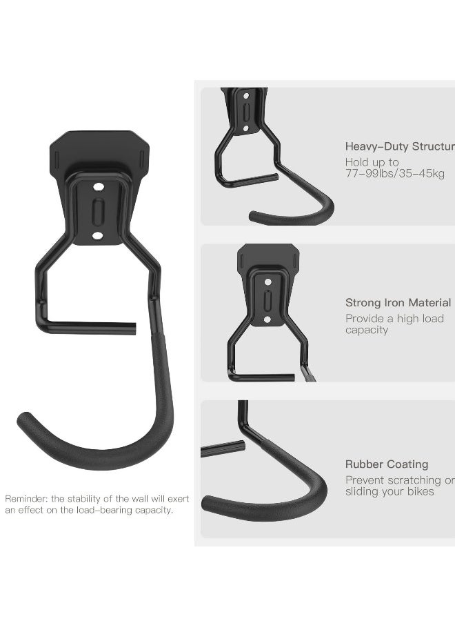 Heavy Duty Bike Wall Mount Hanger for Garage Vertical Storage Space Saver Bike Hooks - Image 4
