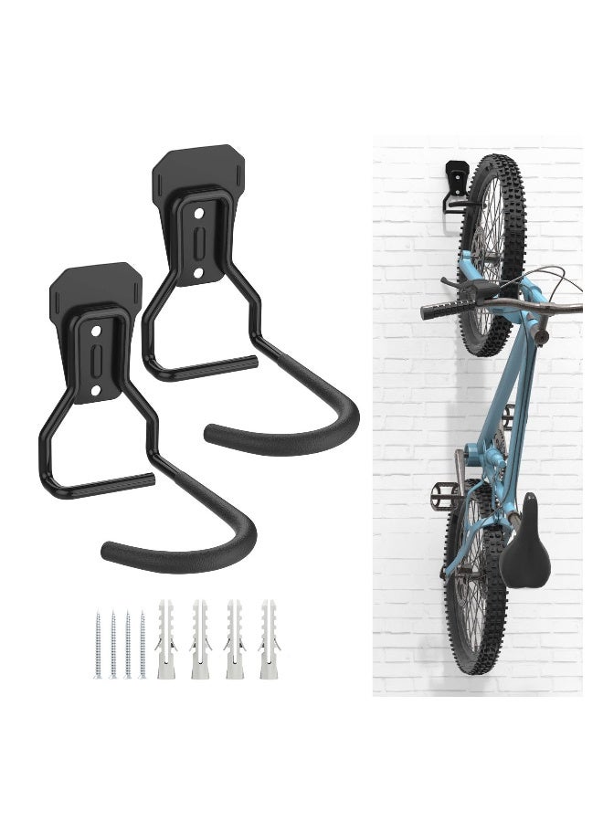 Heavy Duty Bike Wall Mount Hanger for Garage Vertical Storage Space Saver Bike Hooks - Image 1