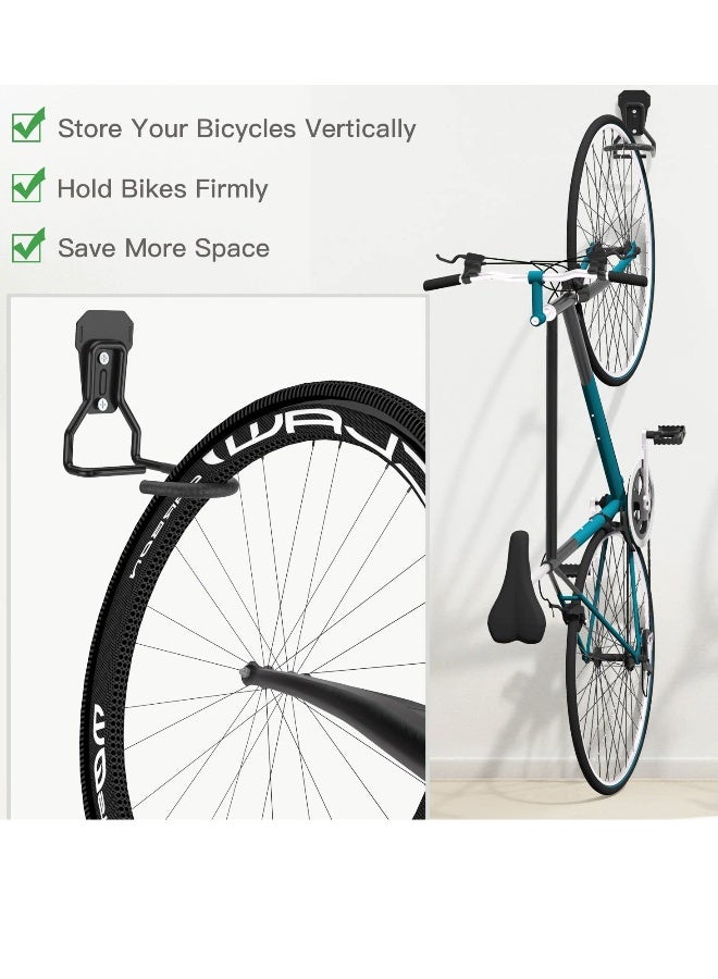 Heavy Duty Bike Wall Mount Hanger for Garage Vertical Storage Space Saver Bike Hooks - Image 3