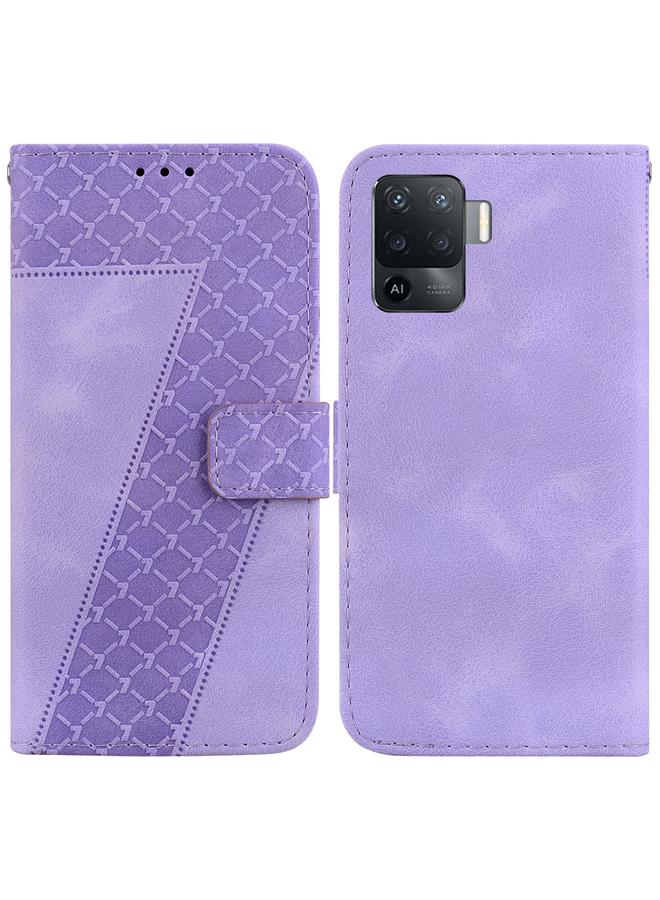 اس-توب جراب لهاتف OPPO A94 4G/F19 Pro/Reno5 F جراب هاتف جلدي منقوش على شكل سبعة - Image 1