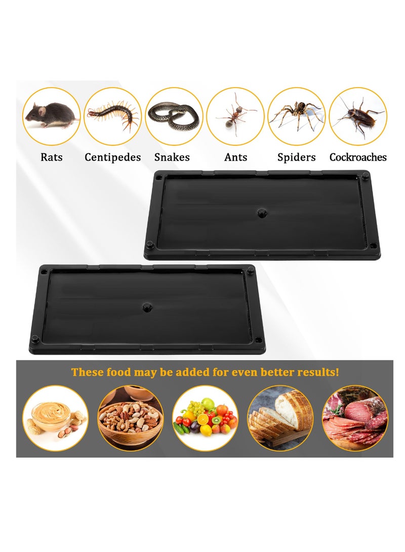 SOLARAE 12 Pack Glue Traps for Rats and Snakes, Larger and Heavy Duty Baited Sticky Traps with Non Toxic Glue, Exterminator Plastic Sticky Mouse Indoor Trap, Ready to Use, Safe to Children and Pets - Image 2