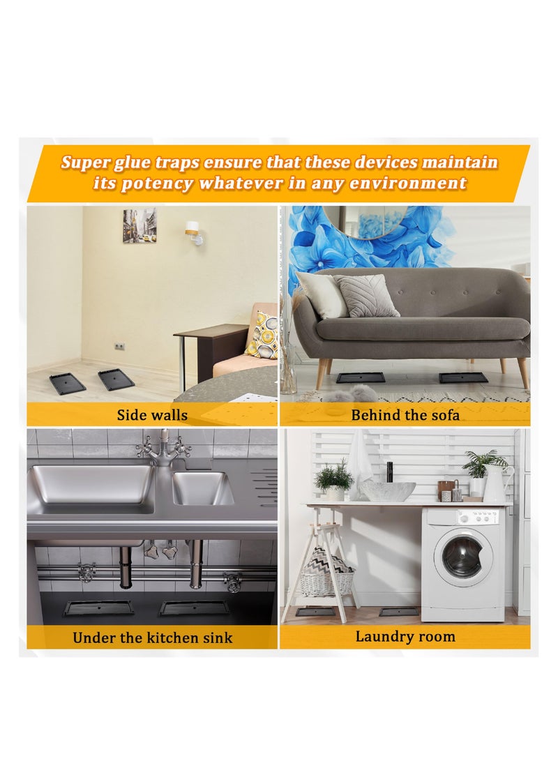 SOLARAE 12 Pack Glue Traps for Rats and Snakes, Larger and Heavy Duty Baited Sticky Traps with Non Toxic Glue, Exterminator Plastic Sticky Mouse Indoor Trap, Ready to Use, Safe to Children and Pets - Image 4