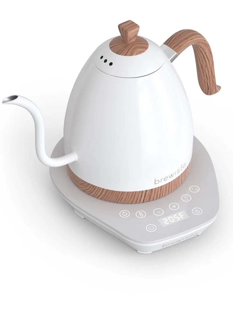 Brewista Brewista Artisan Electric Gooseneck Kettle, White & Brown