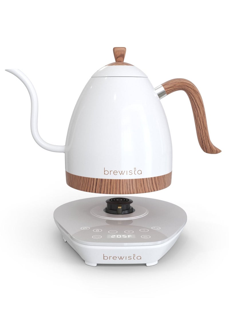 Brewista Artisan Electric Gooseneck Kettle, White & Brown - Image 5