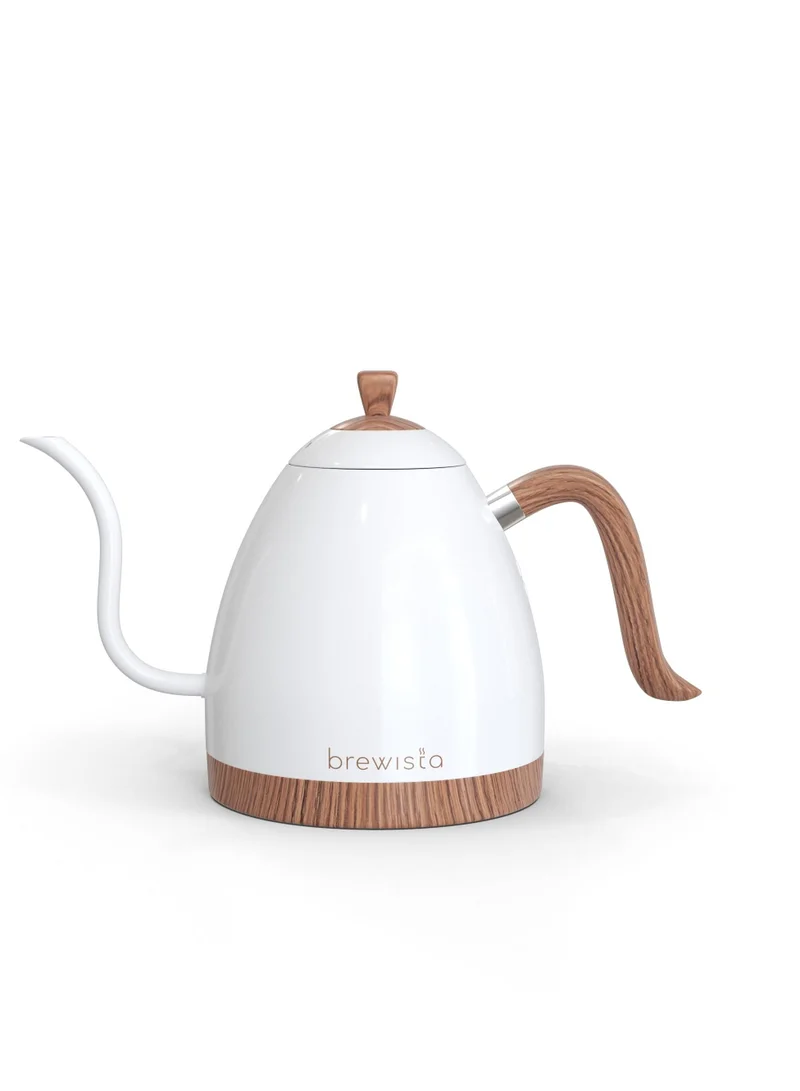 برويستا Brewista Artisan Electric Gooseneck Kettle, White & Brown