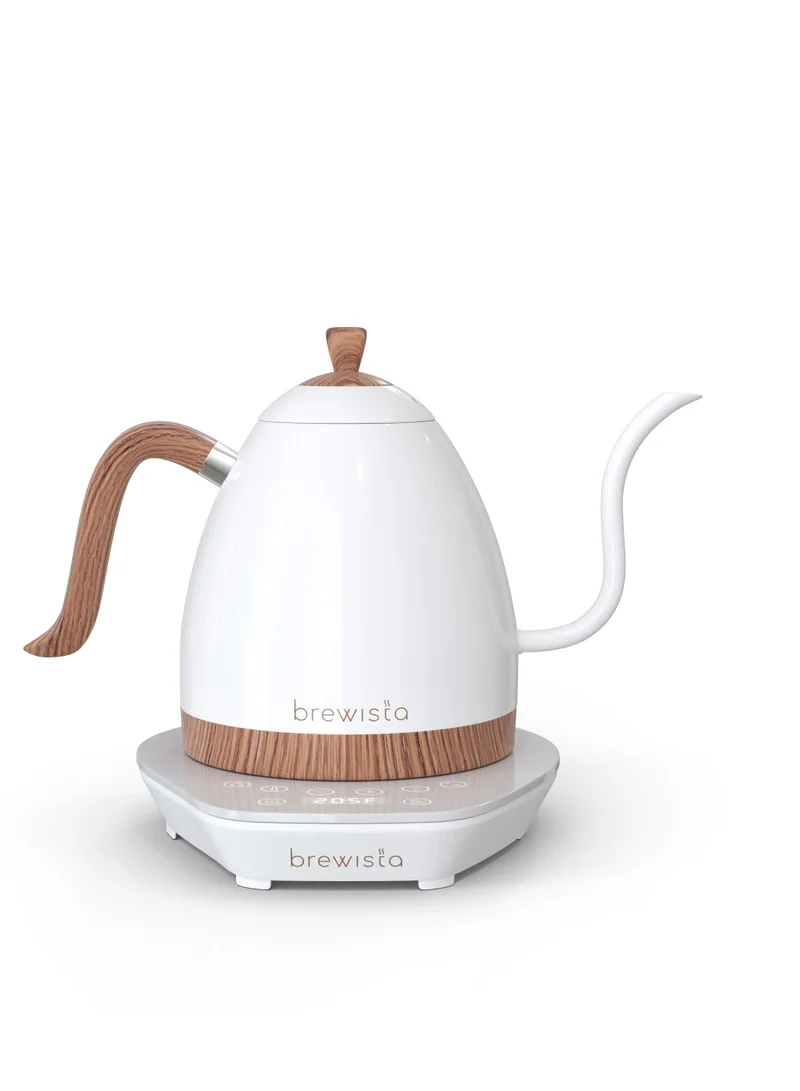 Brewista Brewista Artisan Electric Gooseneck Kettle, White & Brown