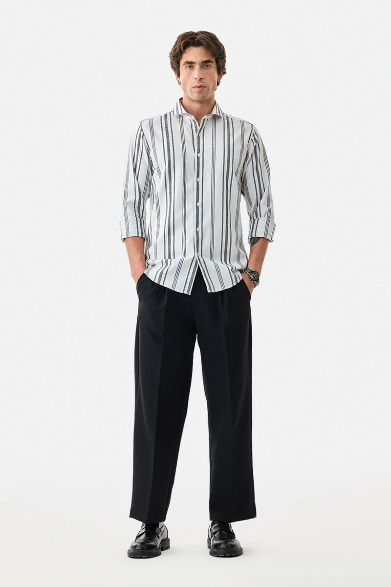 سنيتش قميص قطني مخطط بقصة ضيقة