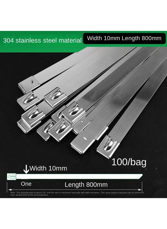Bluejw 304 Stainless Steel Cable Tie 4.6*300 Self-locking Metal Marine Cable Tie Belt Outdoor High Temperature Resistant Cable Tie Steel Belt  - Image 1