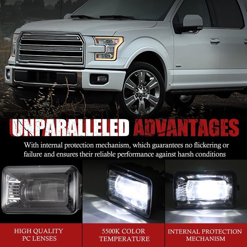 BUNKER INDUST LED Fog Lights for 2015-2020 Ford F150 / SUPER DUTY 2017 2018, OEM Bumper Driving Fog Lamp Kit - Image 3