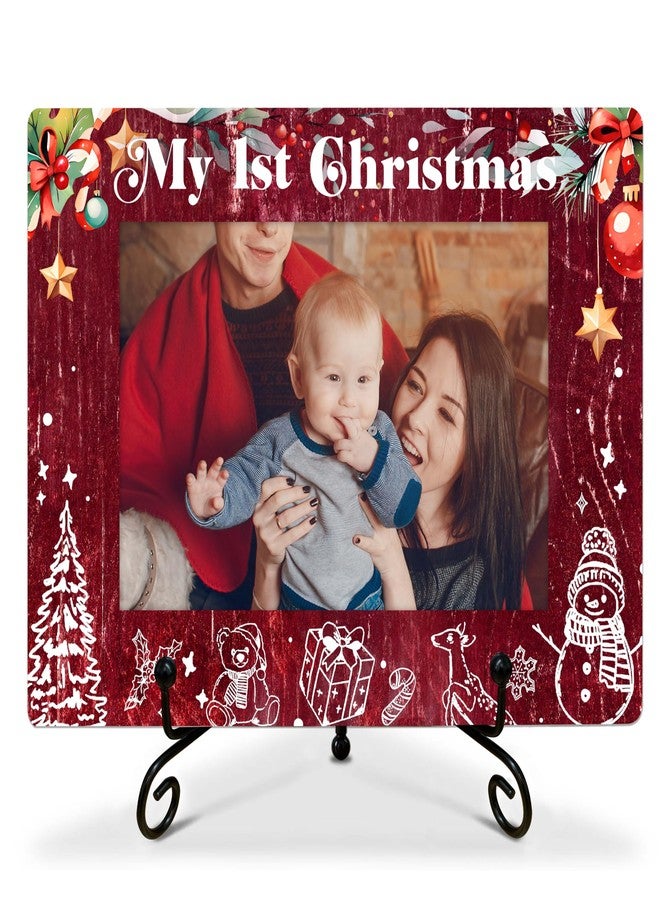 SSQBZU New Born Baby Christmas Picture Frame, ‘My 1st Christmas’ Photo Frame Fits 4x6 Picture, Christmas Decor, Christmas Ornaments, New Baby Christmas Gifts for Family, Friends, etc.(042) - Image 1