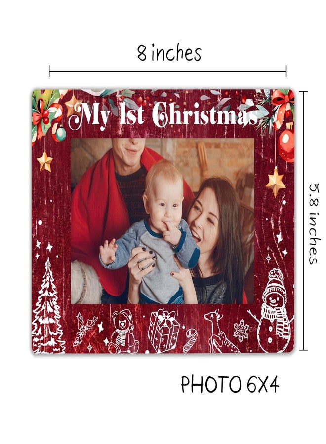 SSQBZU New Born Baby Christmas Picture Frame, ‘My 1st Christmas’ Photo Frame Fits 4x6 Picture, Christmas Decor, Christmas Ornaments, New Baby Christmas Gifts for Family, Friends, etc.(042) - Image 4
